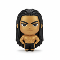 Dad chibi squishy with golden brown skin and black dreadlocks