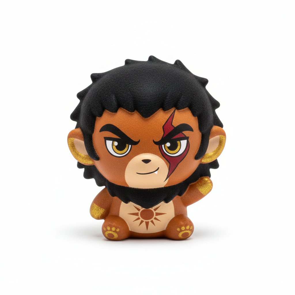 Kumar villain chibi squishy with brown gold skin and black hair